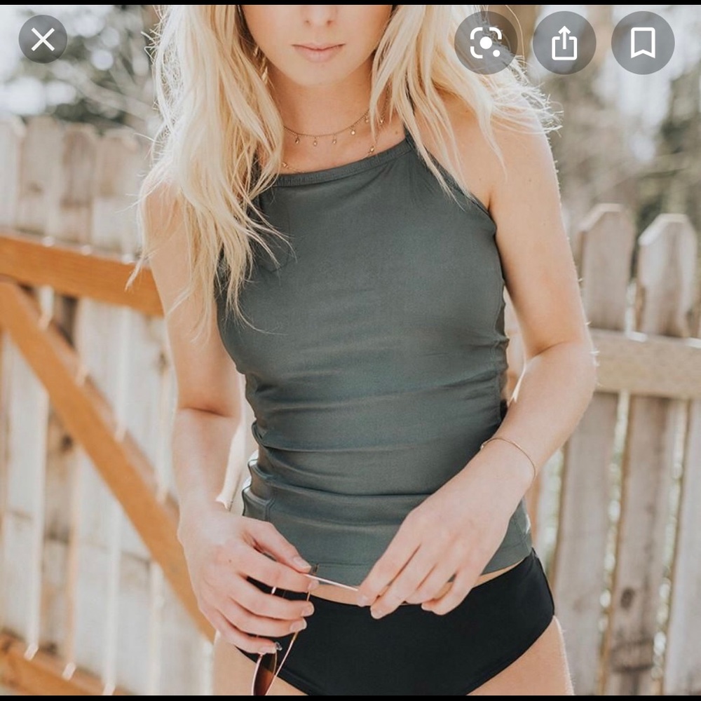 Albion fit jade tankini with orange grove bottoms